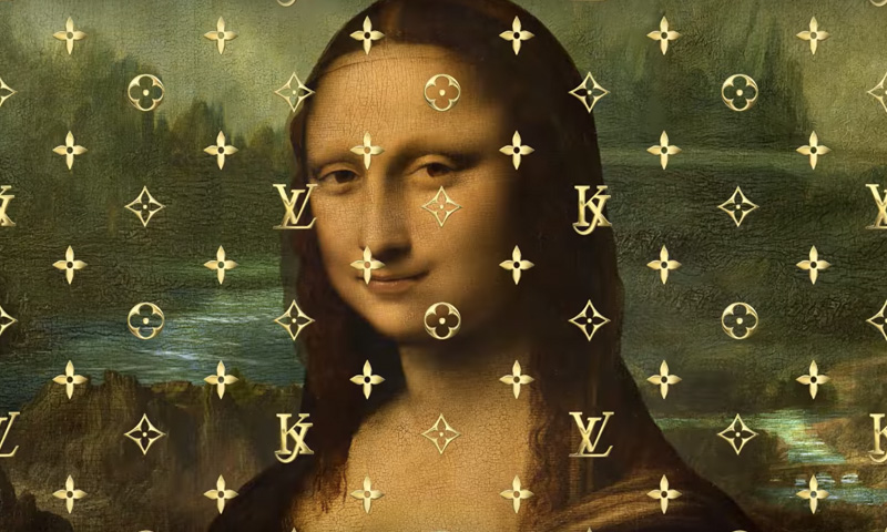 Louis Vuitton Neverfull w Pouch 'Masters' Da Vinci Mona Lisa Jeff